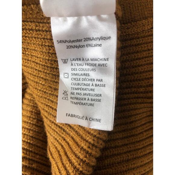 Victor Alfaro Sweater Dress Asymmetrical Long Sleeve Brown M - Picture 10 of 11